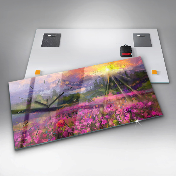 Horizontálne hodiny Krajina prírody a kvetov