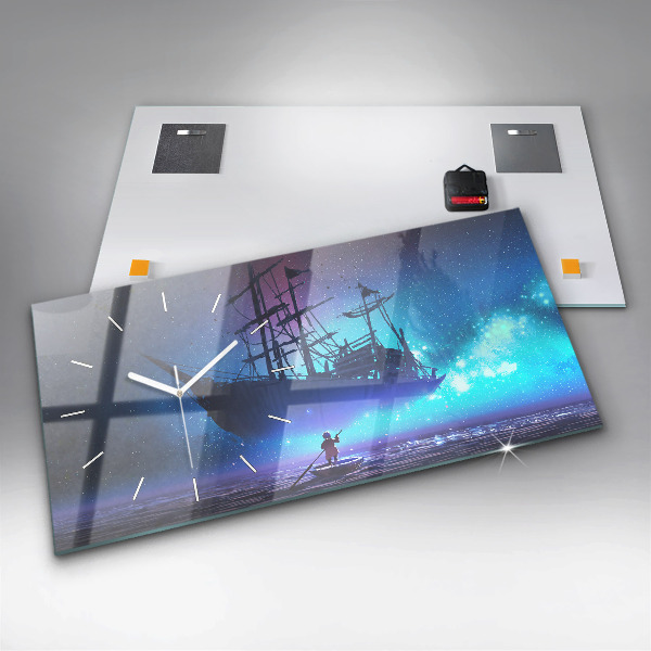 Horizontálne hodiny Fantasy plachetnica