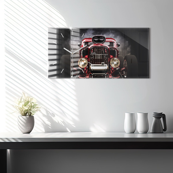 Horizontálne hodiny Staré veteránske auto