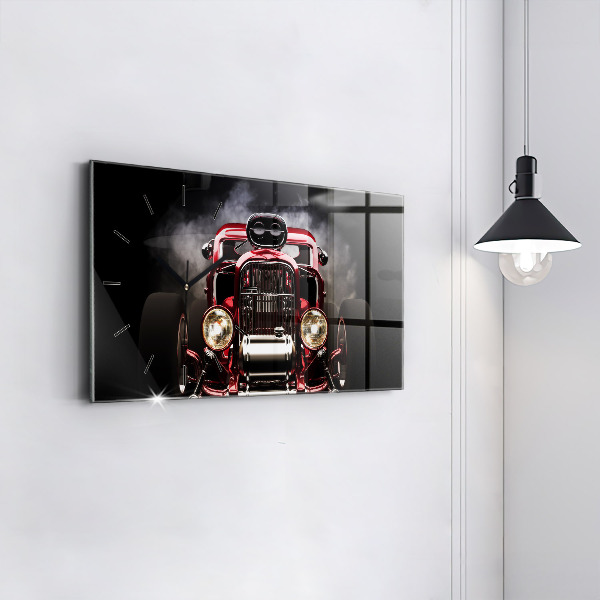 Horizontálne hodiny Staré veteránske auto