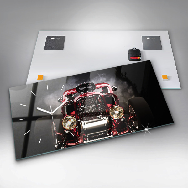 Horizontálne hodiny Staré veteránske auto