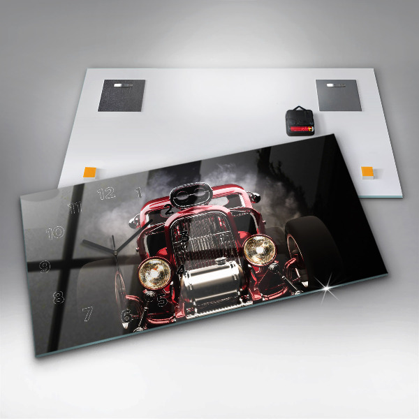 Horizontálne hodiny Staré veteránske auto