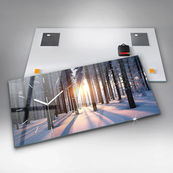 Horizontálne hodiny Lesný západ slnka