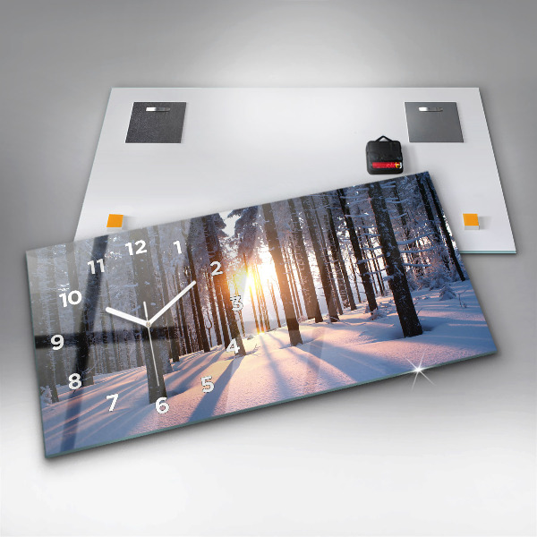 Horizontálne hodiny Lesný západ slnka