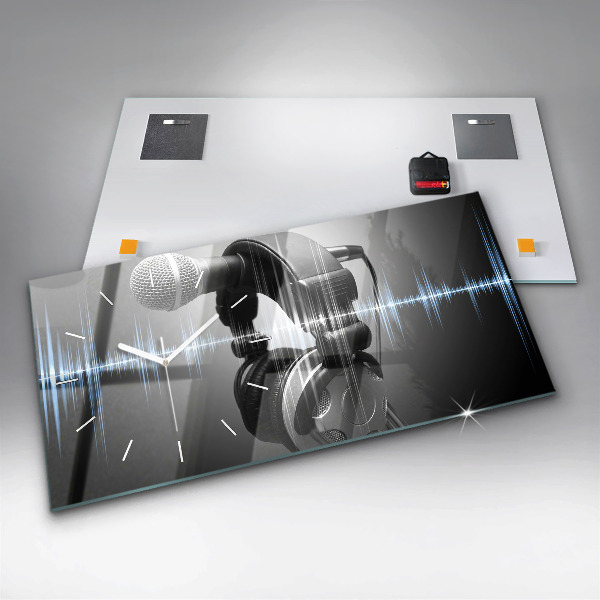 Horizontálne hodiny Mikrofón a slúchadlá