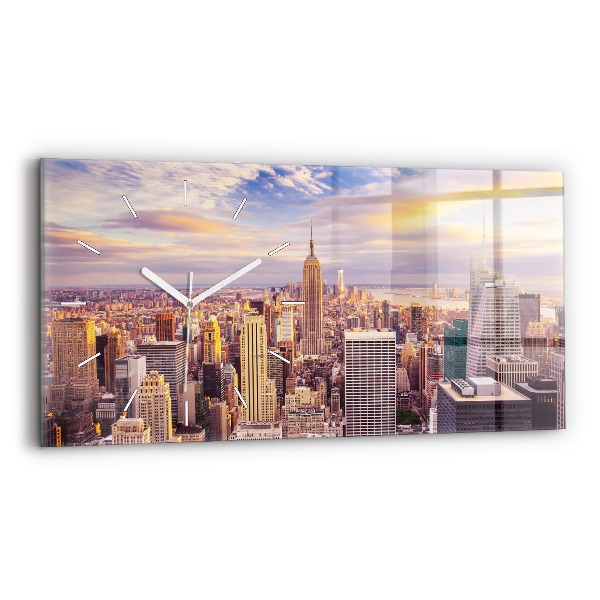 Horizontálne hodiny Západ slnka v New Yorku