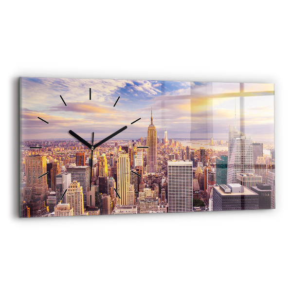 Horizontálne hodiny Západ slnka v New Yorku