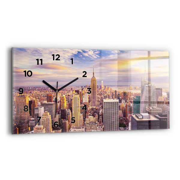 Horizontálne hodiny Západ slnka v New Yorku