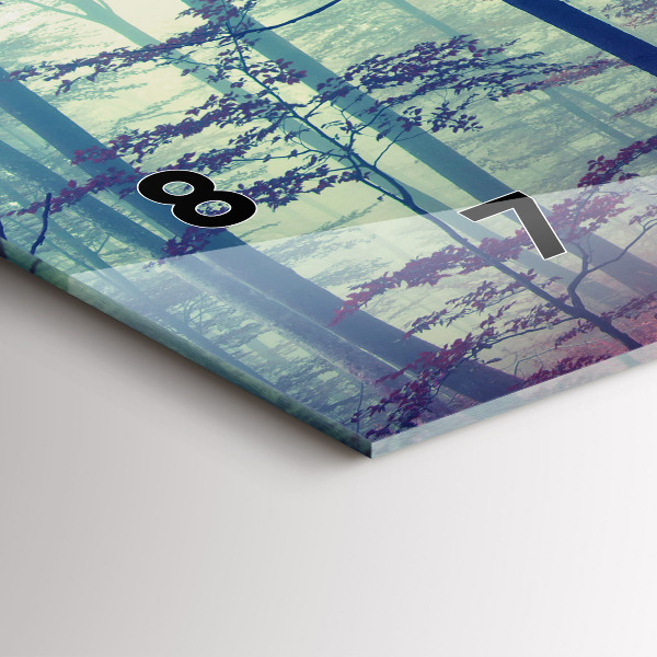 Horizontálne hodiny Jesenná cesta lesná hmla