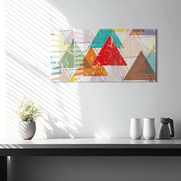 Horizontálne hodiny Geometrický vzor trojuholníkov