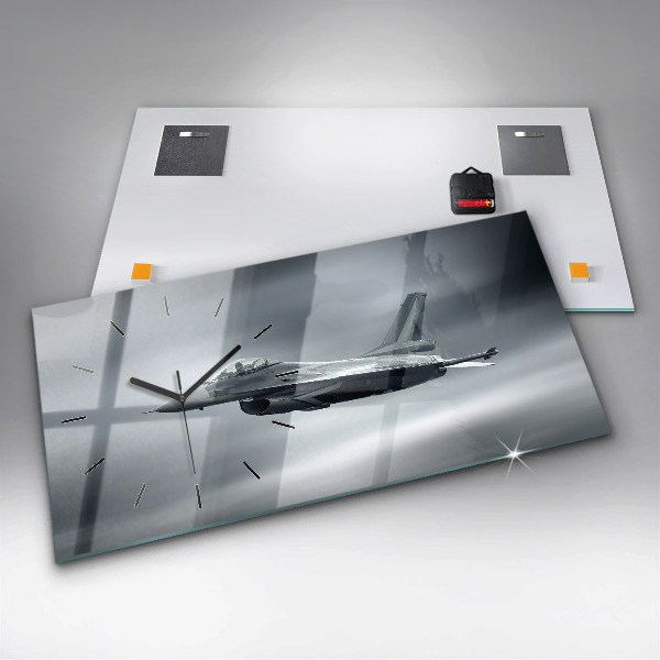 Horizontálne hodiny Vojenské lietadlo za letu