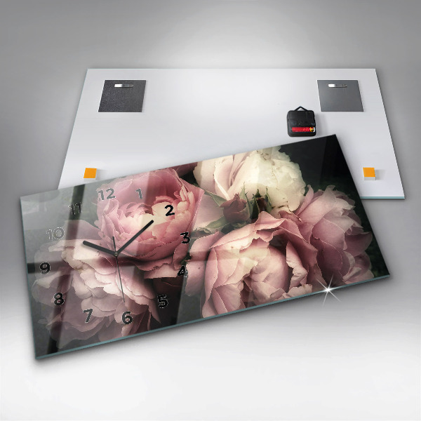 Horizontálne hodiny Kytica ružových ruží