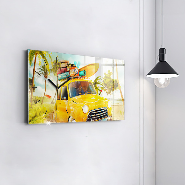 Horizontálne hodiny Auto so surfom