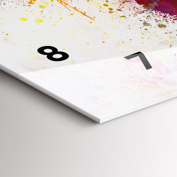 Horizontálne hodiny Akvarelová mapa sveta