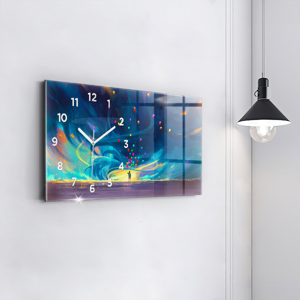 Horizontálne hodiny Dieťa a balóny