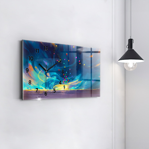 Horizontálne hodiny Dieťa a balóny