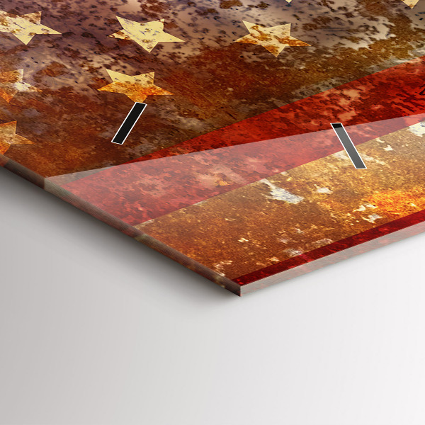 Horizontálne hodiny Vlajka USA vo vintage štýle