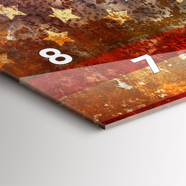 Horizontálne hodiny Vlajka USA vo vintage štýle