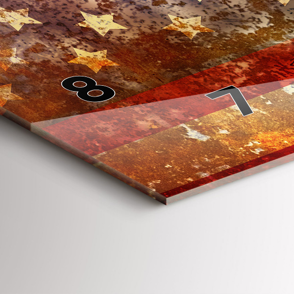 Horizontálne hodiny Vlajka USA vo vintage štýle