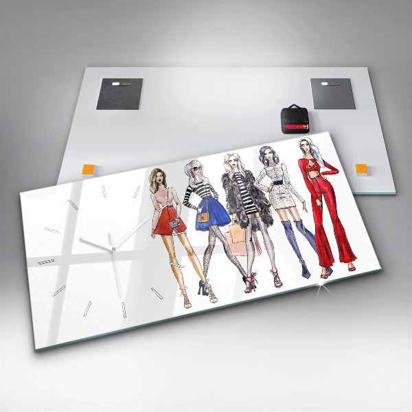 Horizontálne hodiny Módne dievčatá