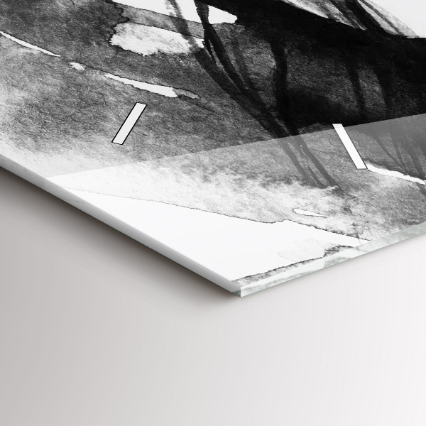 Horizontálne hodiny Akvarelový ženský portrét