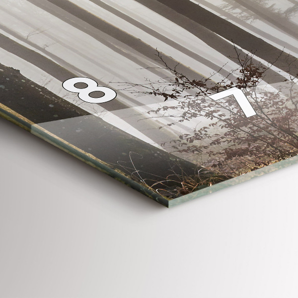 Horizontálne hodiny Les v hmle