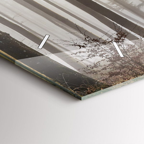 Horizontálne hodiny Les v hmle