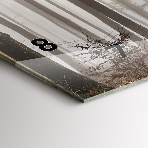 Horizontálne hodiny Les v hmle