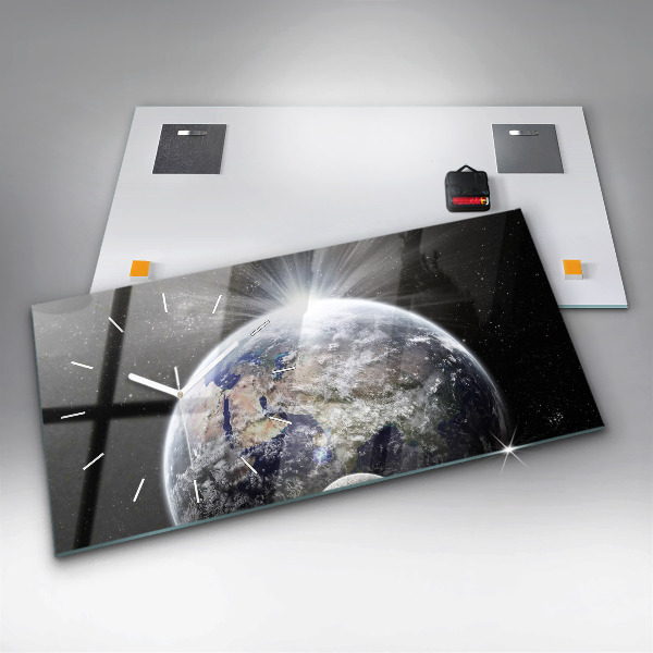 Horizontálne hodiny Zem Mesiac Slnko