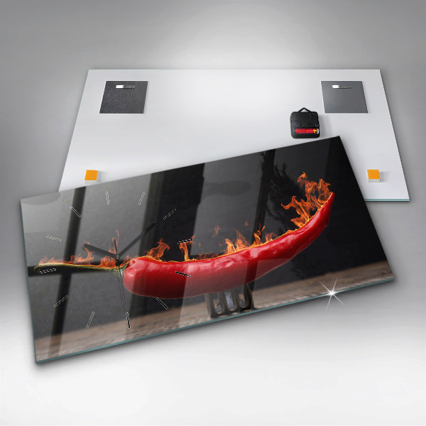 Horizontálne hodiny Pepperoni paprička