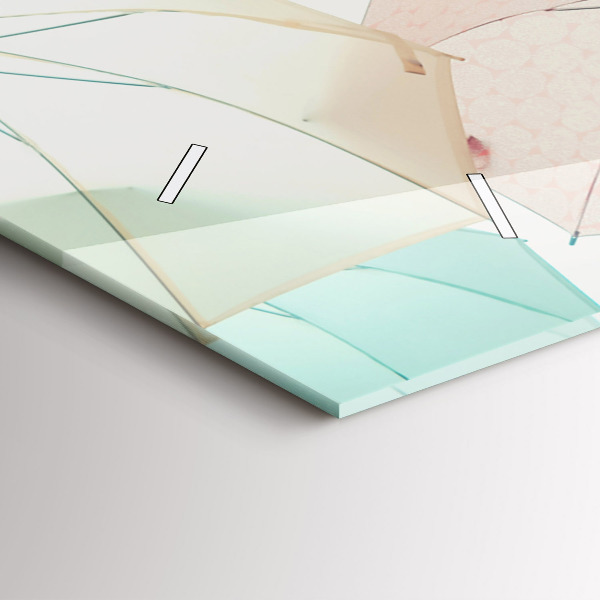 Horizontálne hodiny Pastelové dáždniky