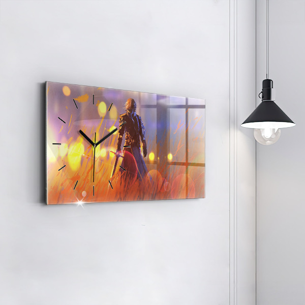 Horizontálne hodiny Rytier s mečom