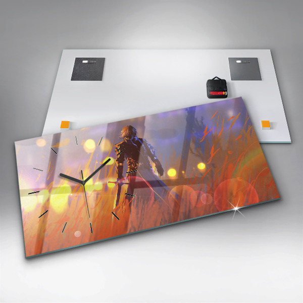 Horizontálne hodiny Rytier s mečom