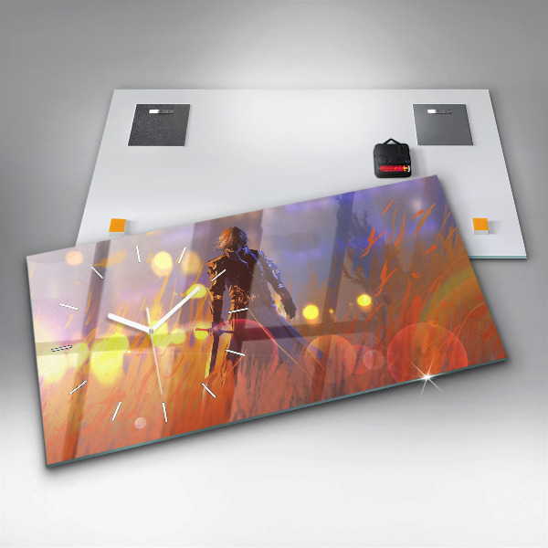 Horizontálne hodiny Rytier s mečom