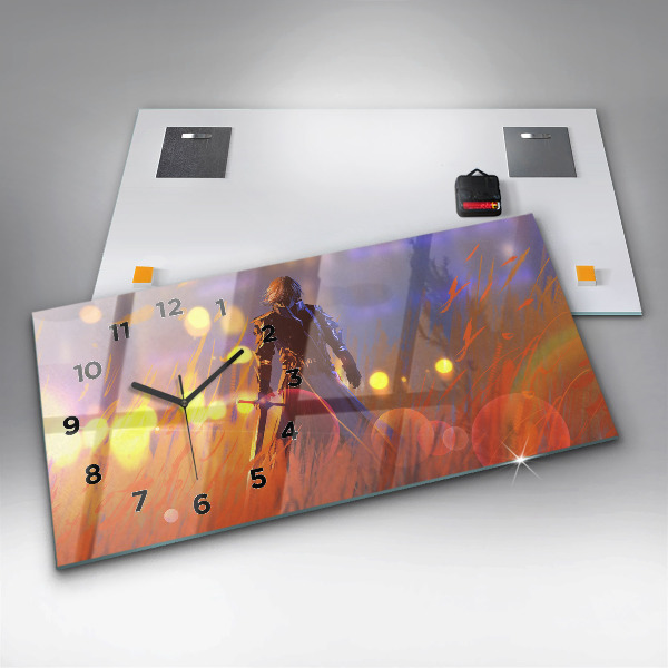 Horizontálne hodiny Rytier s mečom