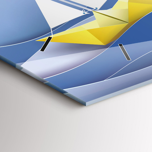 Horizontálne hodiny Farebné origami plachetnice