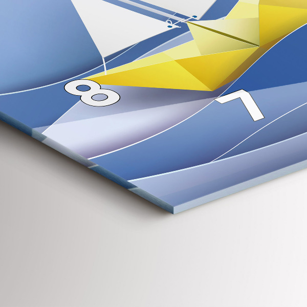 Horizontálne hodiny Farebné origami plachetnice