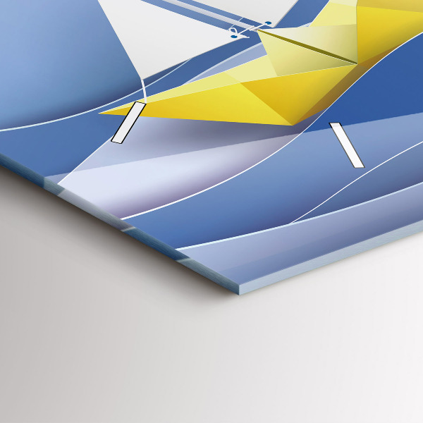 Horizontálne hodiny Farebné origami plachetnice