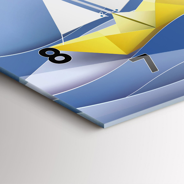 Horizontálne hodiny Farebné origami plachetnice