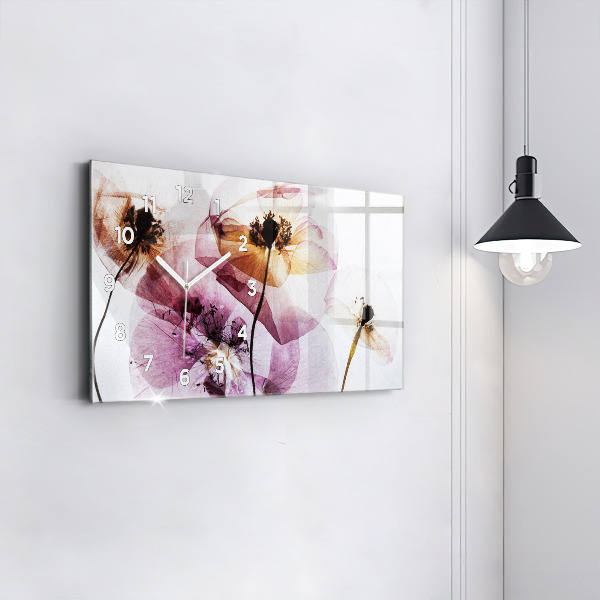 Horizontálne hodiny Suché kvety maku