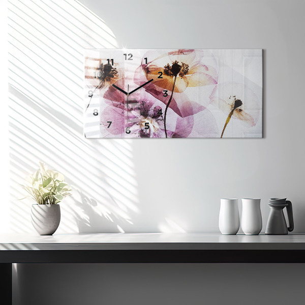 Horizontálne hodiny Suché kvety maku