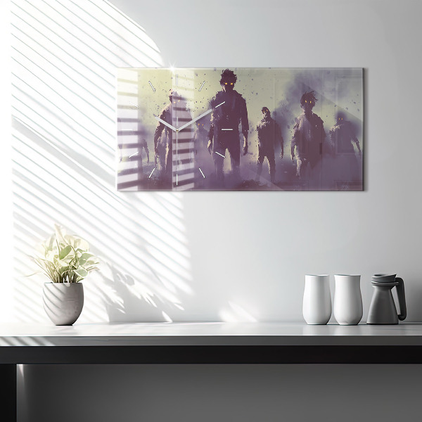 Horizontálne hodiny Zombie v noci - halloween