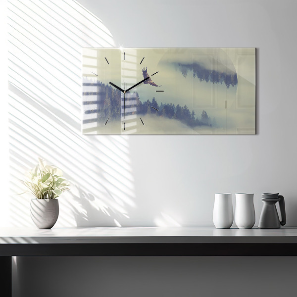 Horizontálne hodiny Hmlový orlí les