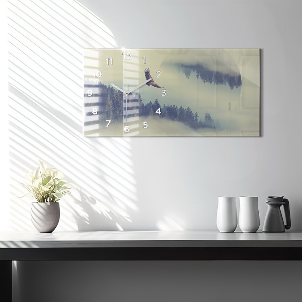 Horizontálne hodiny Hmlový orlí les