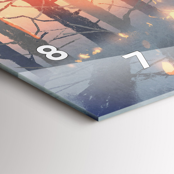 Horizontálne hodiny Zimná krajina stromov