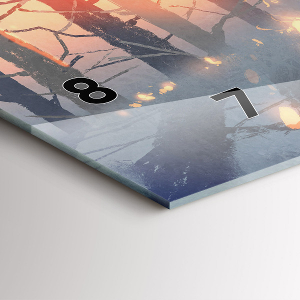 Horizontálne hodiny Zimná krajina stromov