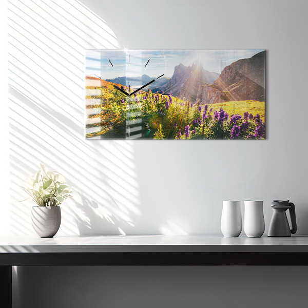 Horizontálne hodiny Levanduľová lúka