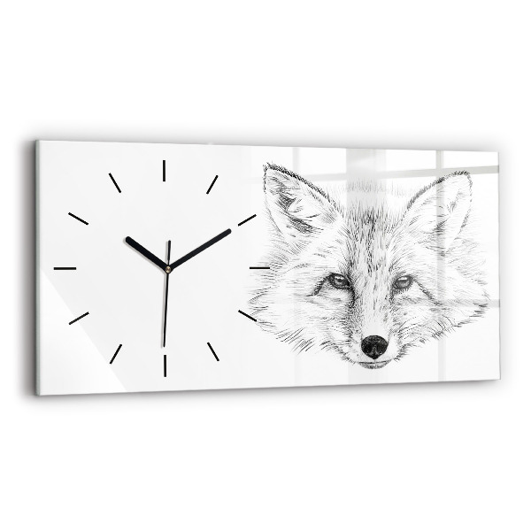 Horizontálne hodiny Vector Fox Head