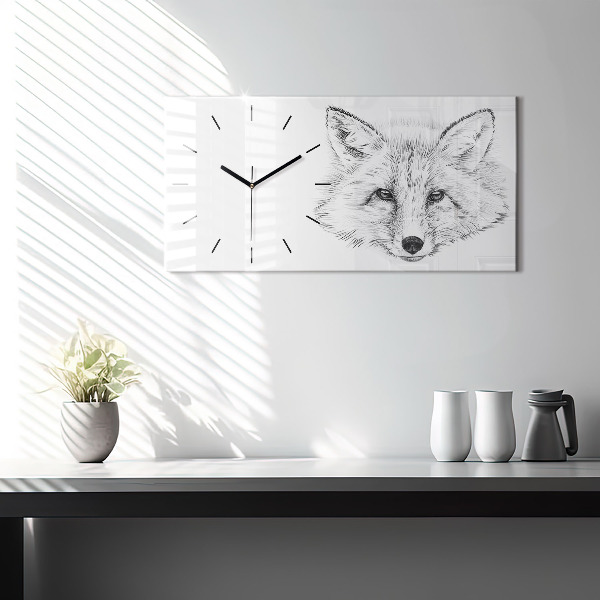 Horizontálne hodiny Vector Fox Head