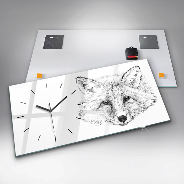 Horizontálne hodiny Vector Fox Head